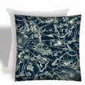 Homeroots 17 in. Nautical Indoor & Outdoor Zippered Pillow Navy & Tan 408994